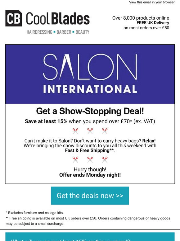 ✂️ Save 15% in our Salon International Sale