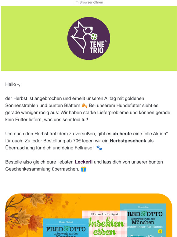 —, jetzt Herbstgeschenk sichern 🍂