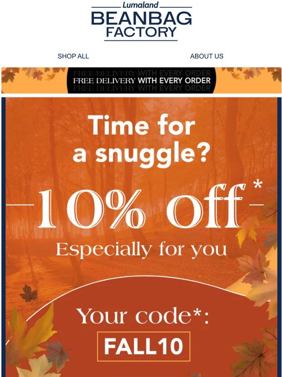 Celebrate fall with 10% off! 🍁