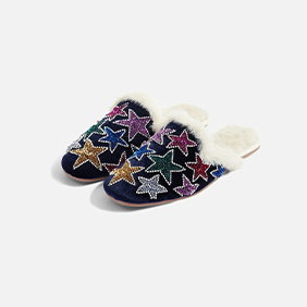 Rainbow star slippers multi