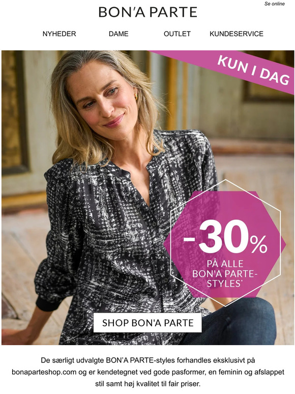 -30% på BON'A PARTE-styles | MID-SEASON SALE er startet!