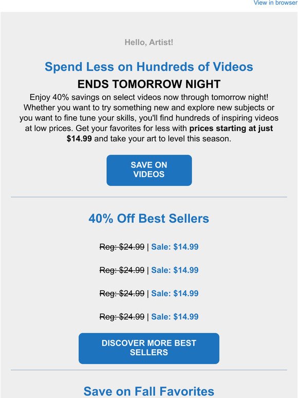It’s On! Fall Video Sale Happening Now