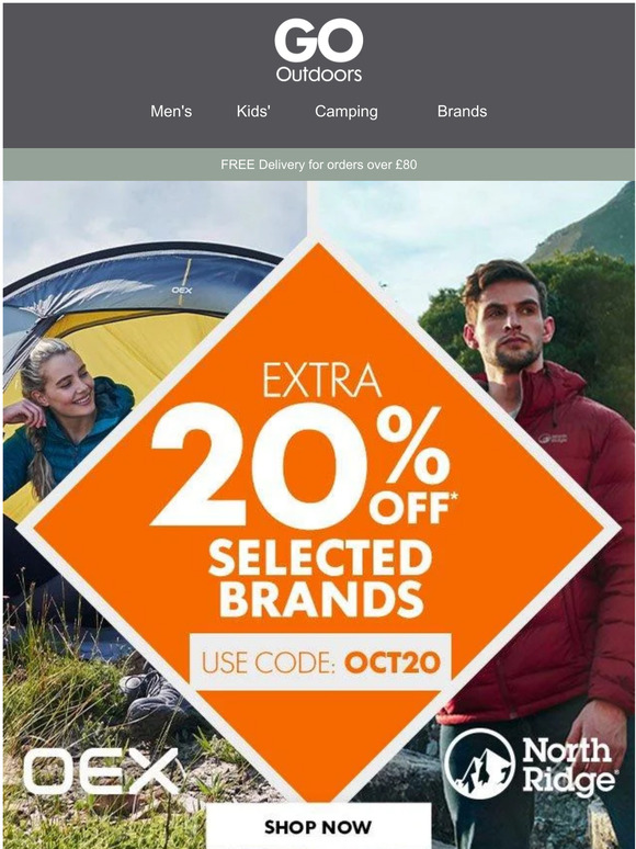 Go Outdoors: EXTRA 20% Off North Ridge & OEX! | Milled