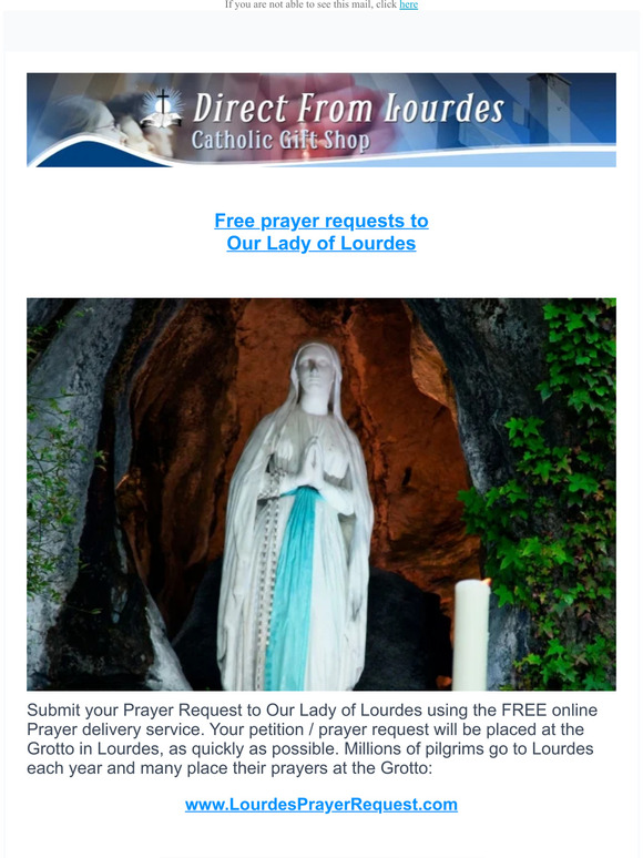 direct from lourdes FREE Prayer Requests to Our Lady of Lourdes Milled