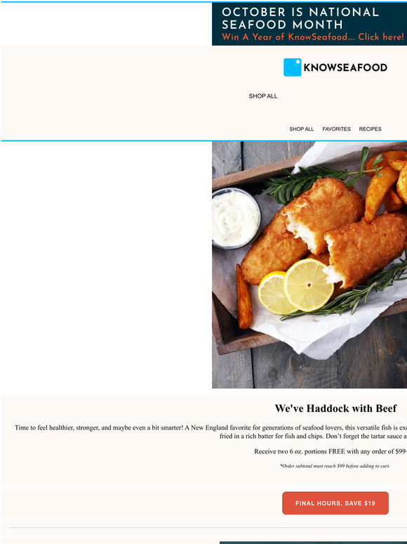 KnowSeafood Final Hours to Save 19 on Wild Haddock 🐟 Milled