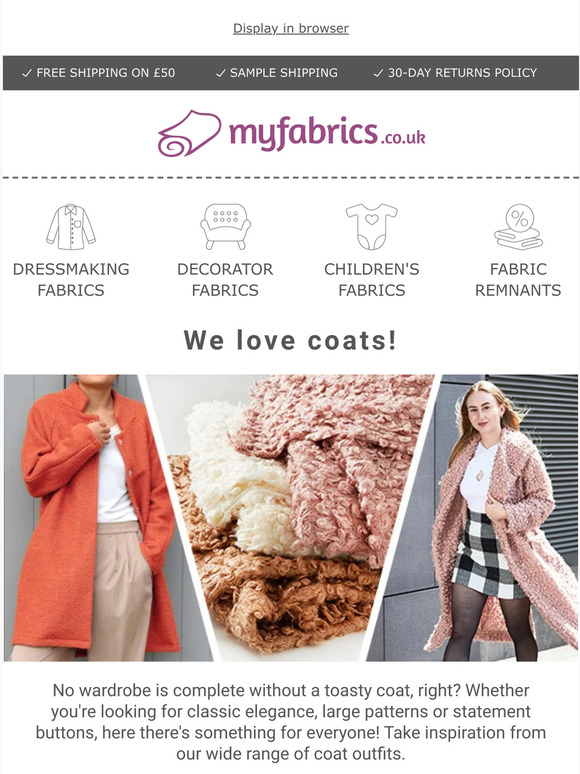 My Fabrics Fabrics to keep you warm 🧥 Milled