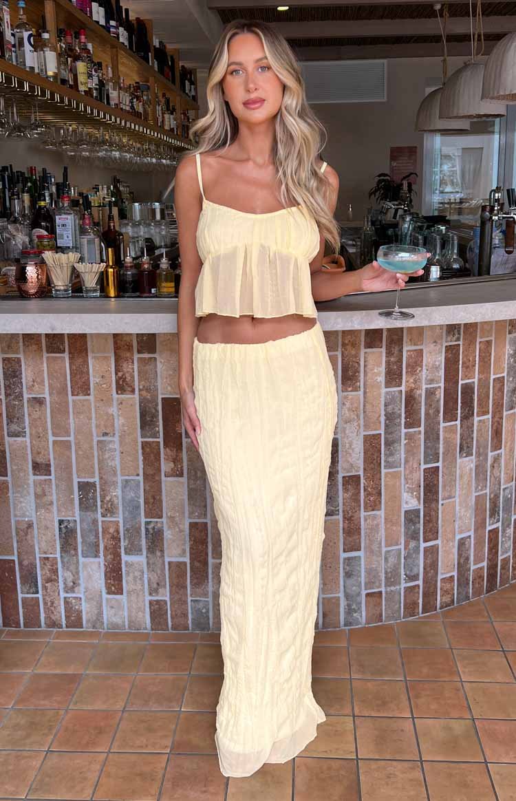 Image of The Moment Yellow Maxi Skirt