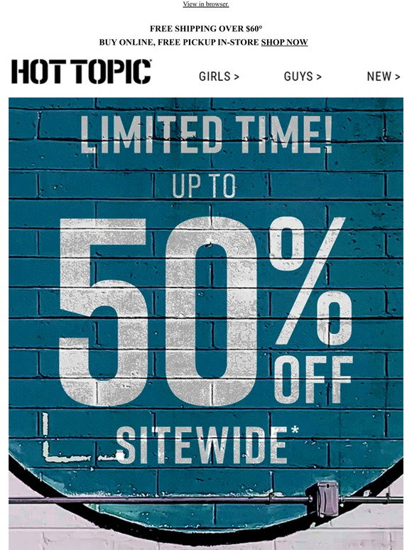 Hot Topic: Want up to 50% OFF? You got it 👈 | Milled