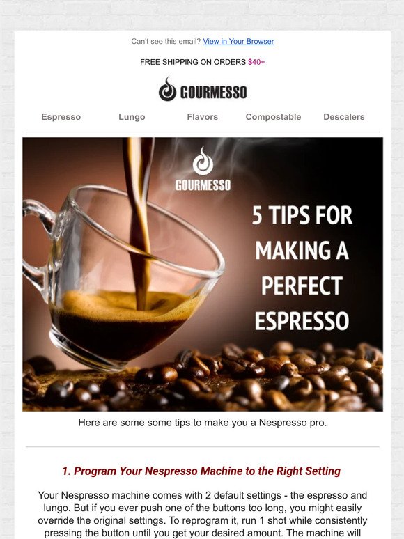 5 Tips to Make the Perfect Espresso