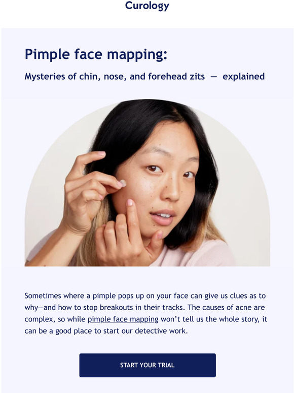 Curology Face mapping what zits on different parts of your face could mean Milled