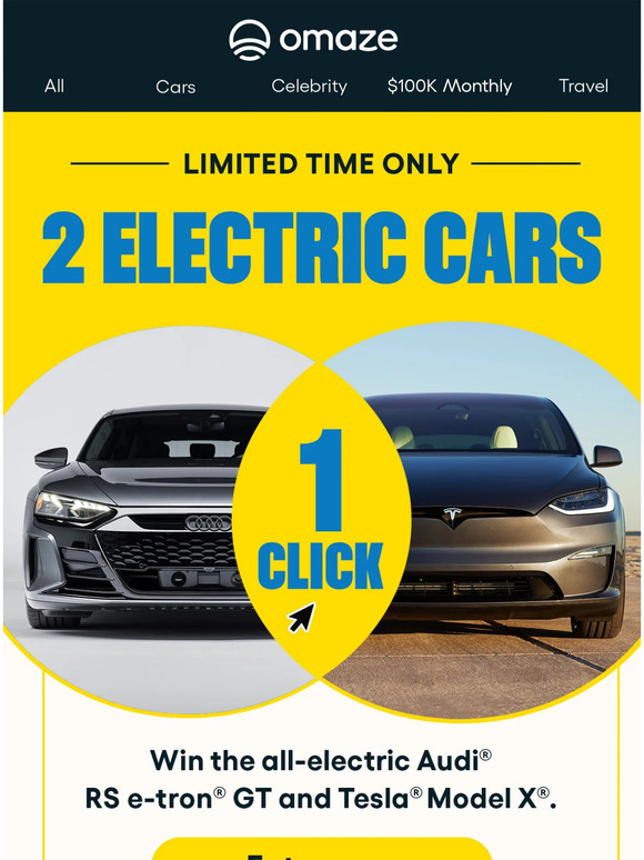 Omaze Win the Audi® RS AND Tesla® Model X®! Milled
