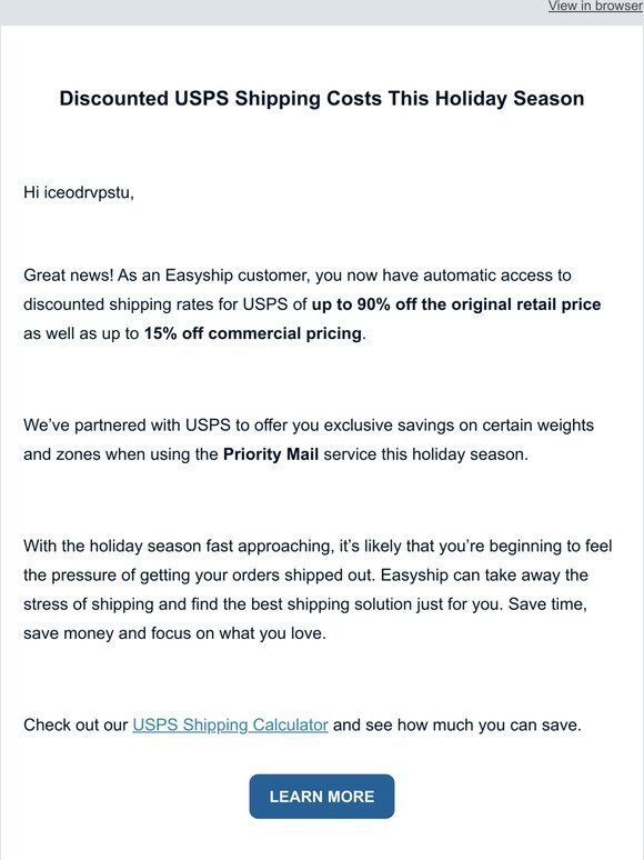 Save on USPS shipping this holiday season 