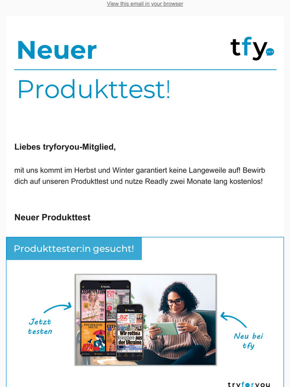 Die neuesten Produkttests nur für dich!