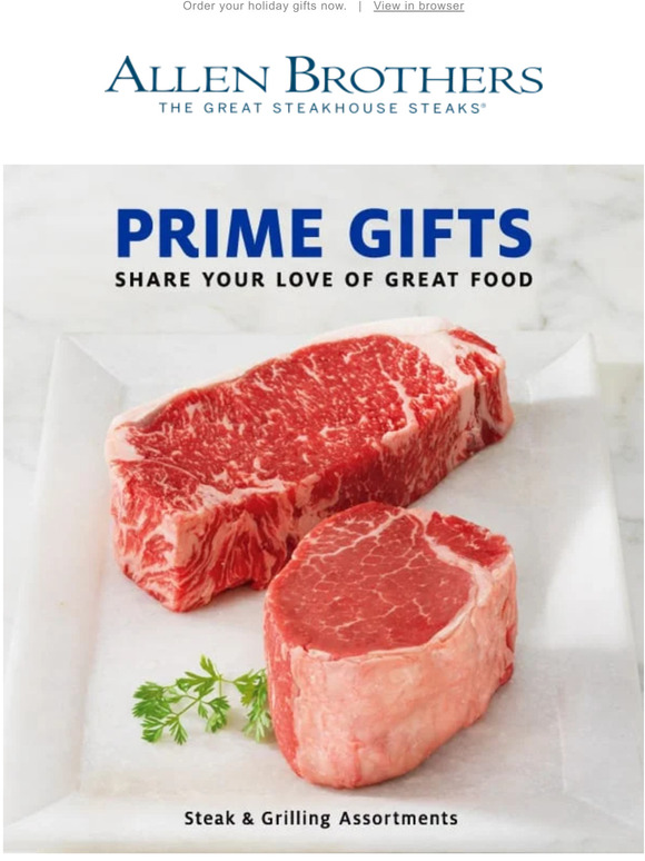 Allen Brothers Great Gifting Made Easy Shop Now, Ship Later! Milled