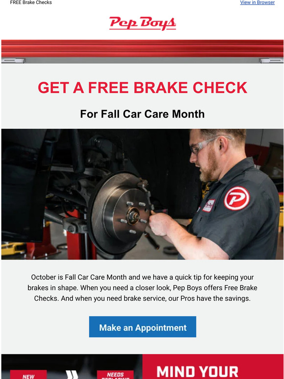 Pep Boys 119.99 Economy Brake Package Milled