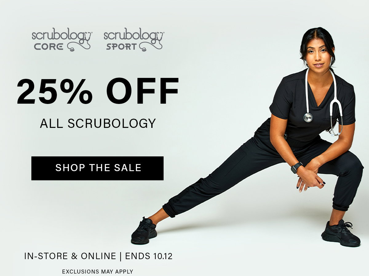 Shop 25% Off Scrubology Sport and Scrubology Core. In-store and online. Sale ends 10/12/2022.