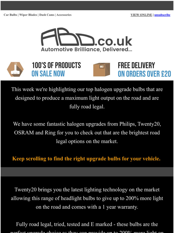 200% Brighter And Fully Road Legal Upgrade Bulbs.....