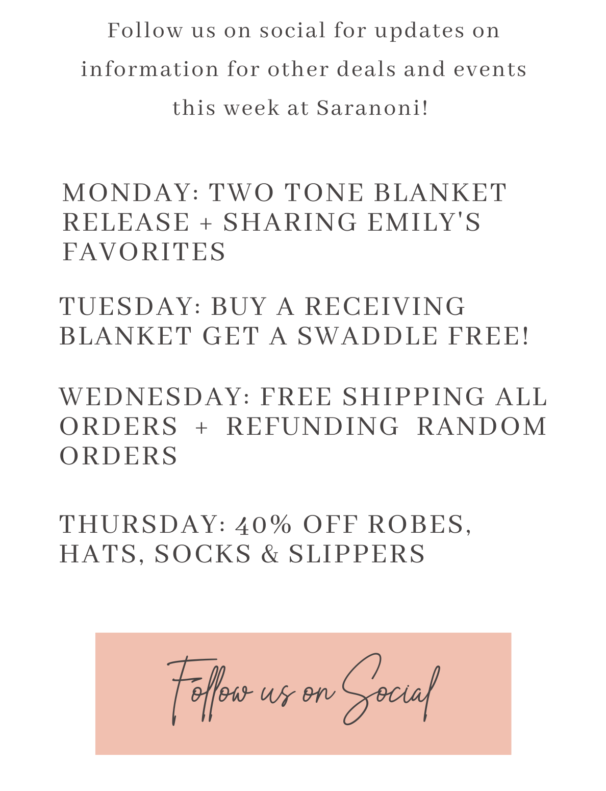 Saranoni Luxury Blankets Let's Celebrate! It's Customer Appreciation Week! 🎉 Milled