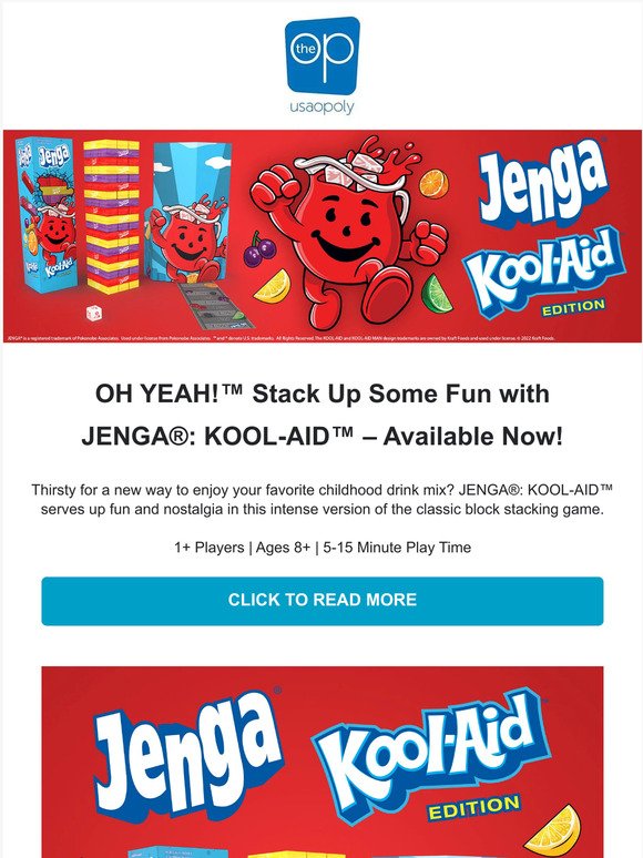 OH YEAH!™ JENGA®: KOOL-AID™ is Available Now!