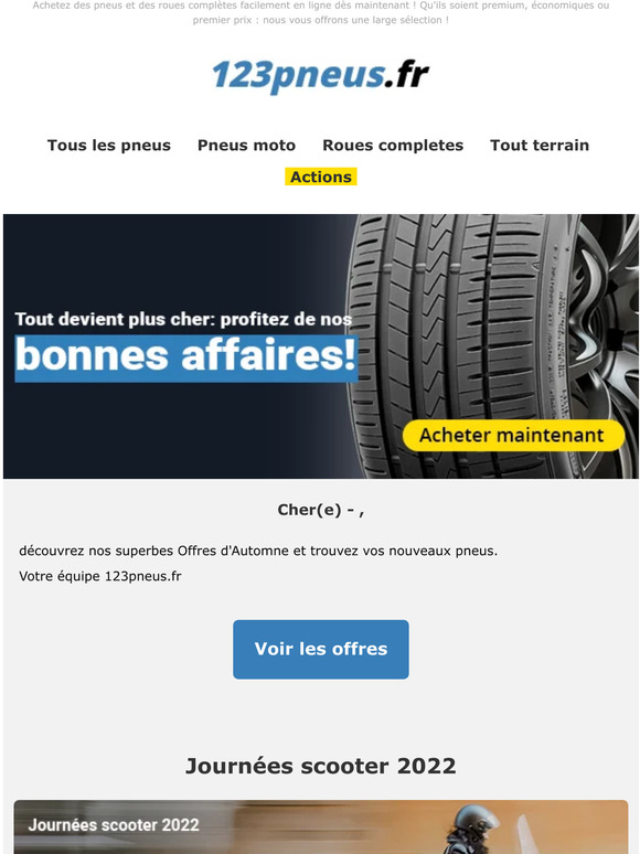 Economisez maintenant avec les Offres Pneus d'automne