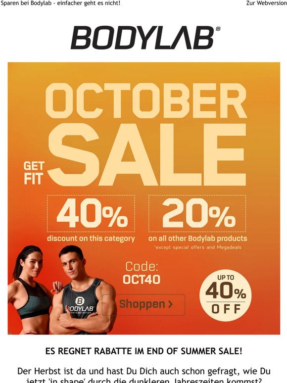Lass Dir das nicht entgehen - bis zu 40% Rabatt im October Sale!