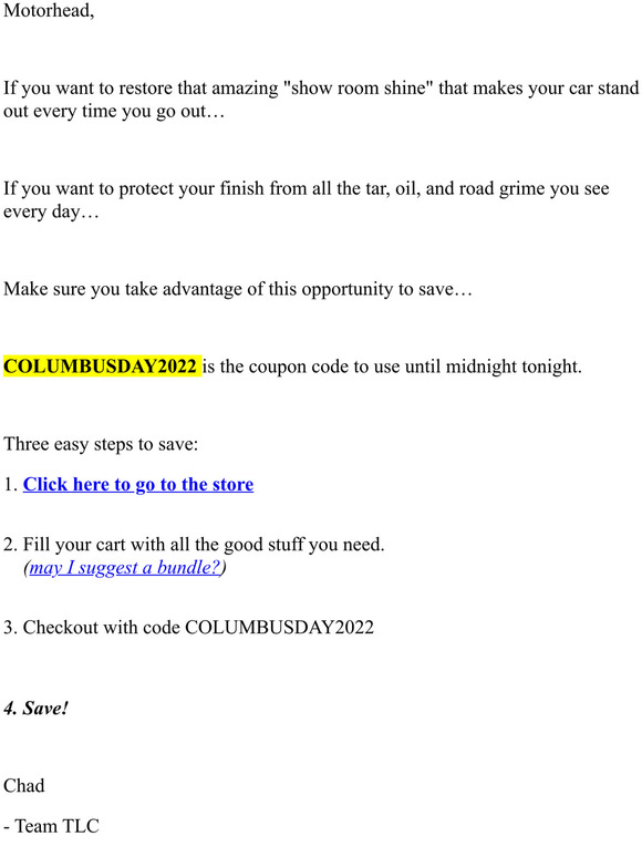 Columbus Day Sale going away tonight! ...SAVE while you can!