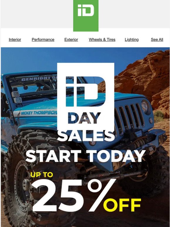 Up to 25% OFF! iD Day Started