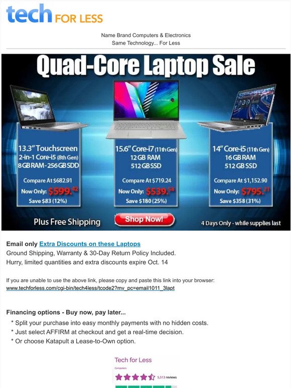 ✅ Awesomeness Alert! —, you’re on the invite list: Quad-Core Laptop Special Sale!