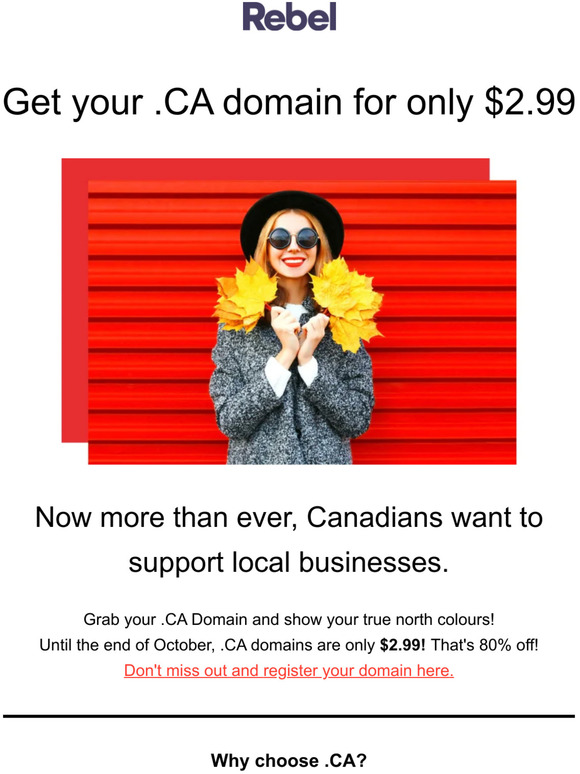 Our .CA sale is back!