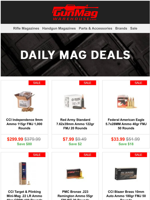 GunMag Warehouse Ammo Here! Get Your Ammo Here! Milled