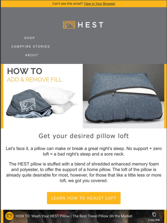 HEST How to remove and add fill to your HEST Pillow Milled