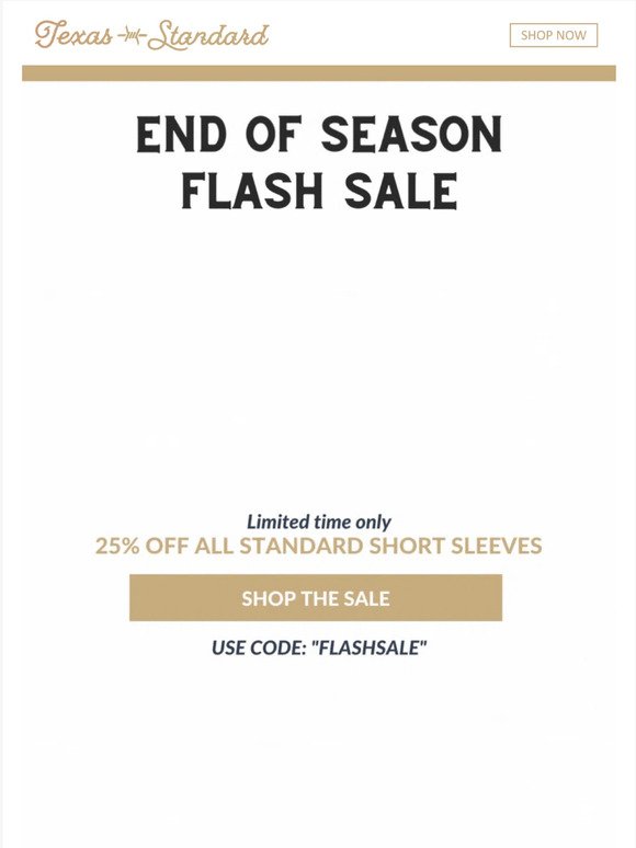 End of Season Flash Sale!