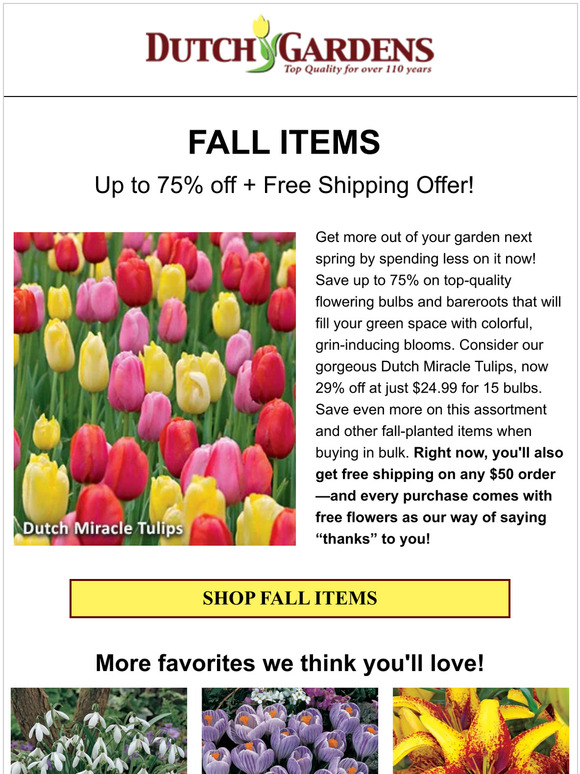 🍁 Fall planting season costs less here