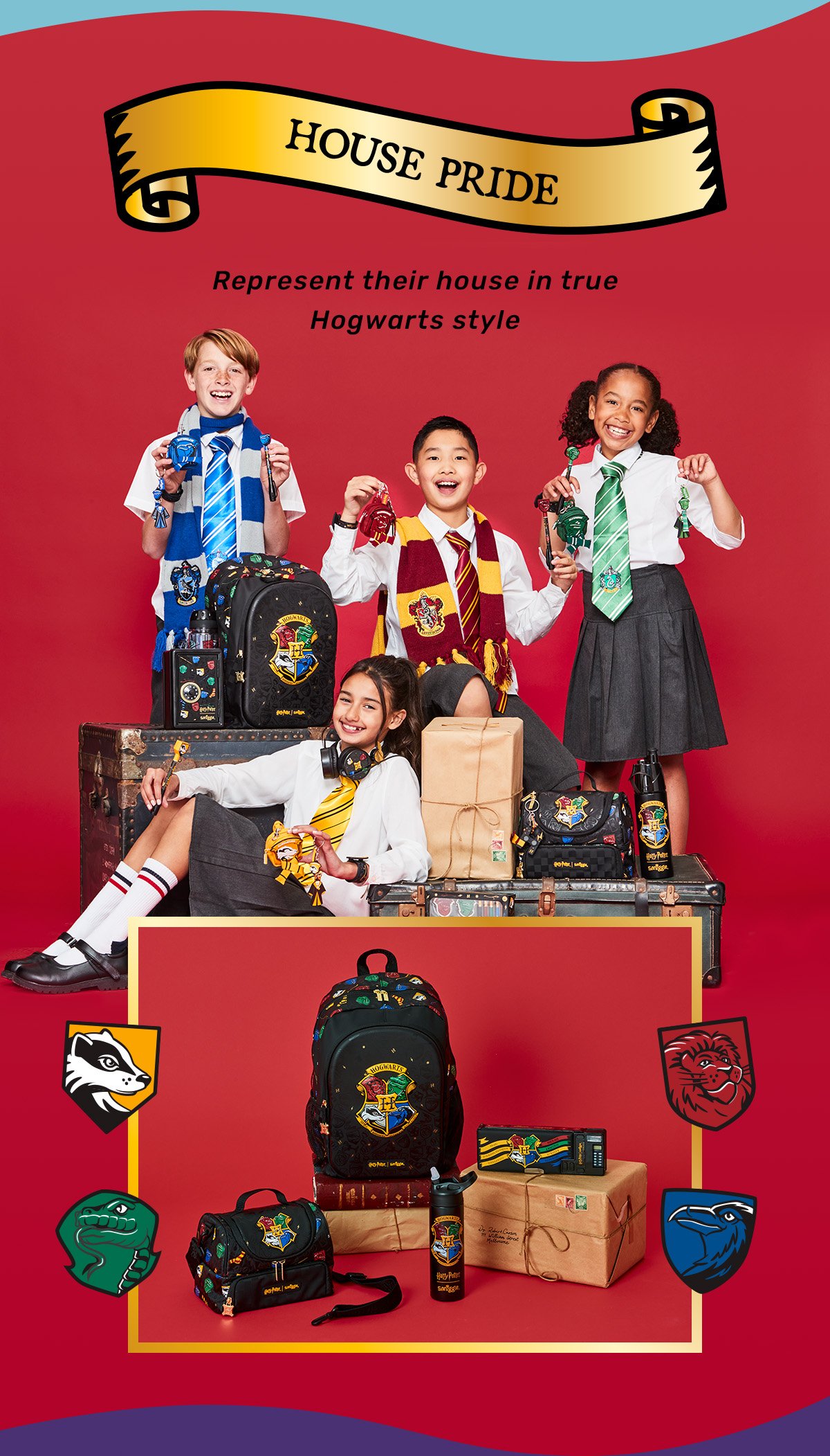 Smiggle x Harry Potter Has Bags & Stationary With All 4 Houses