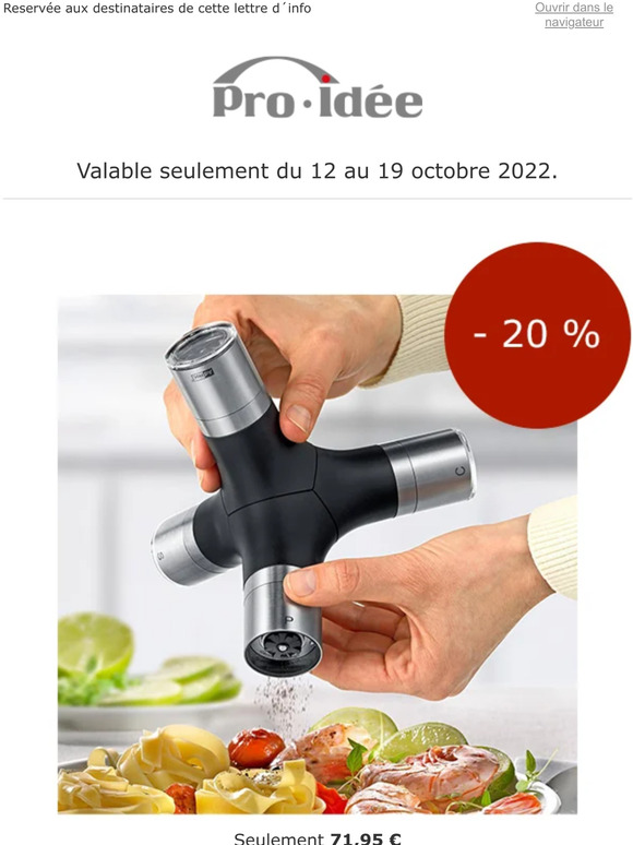 20 % sur le moulin à épices : votre promo spéciale