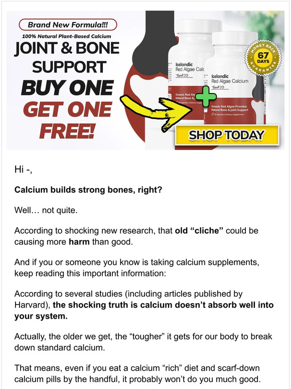 Leading Edge Health Calcium Warning Milled