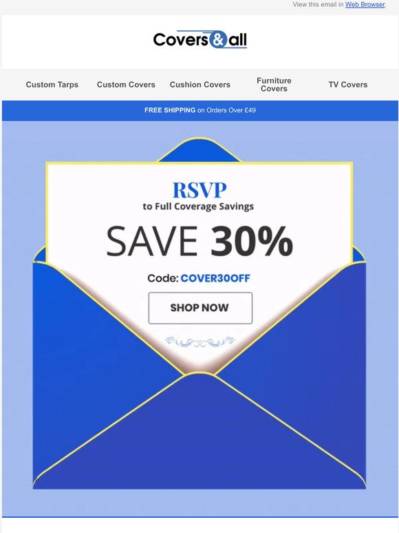 Your Invitation to Full Coverage Savings @30% OFF