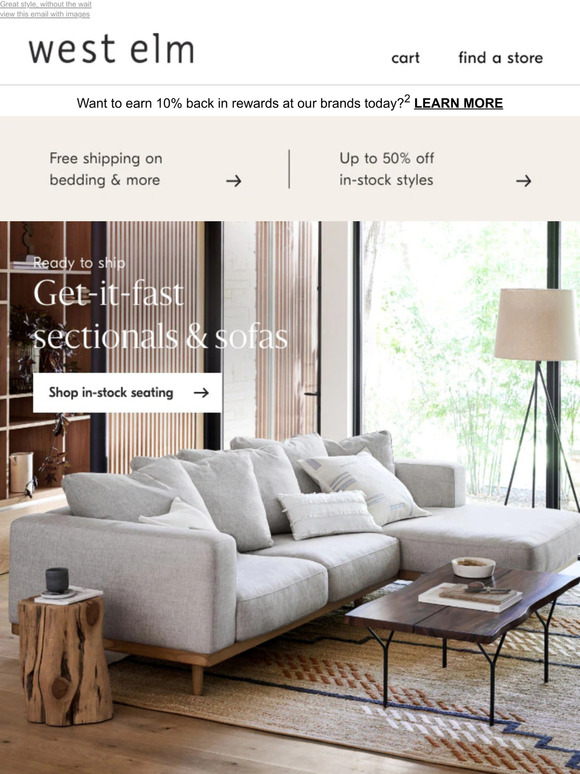 west elm In stock! Sectionals & sofas you’ll love forever Milled