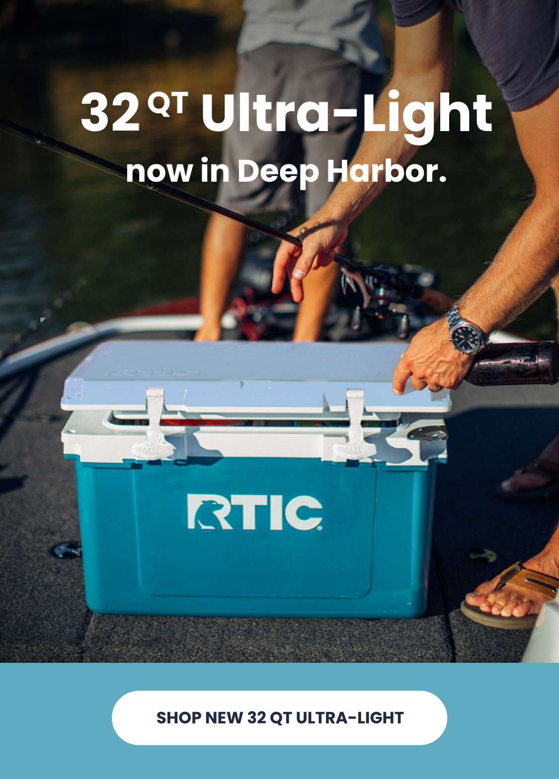 32 qt Ultra-Light Cooler, Deep Harbor/RTIC Ice