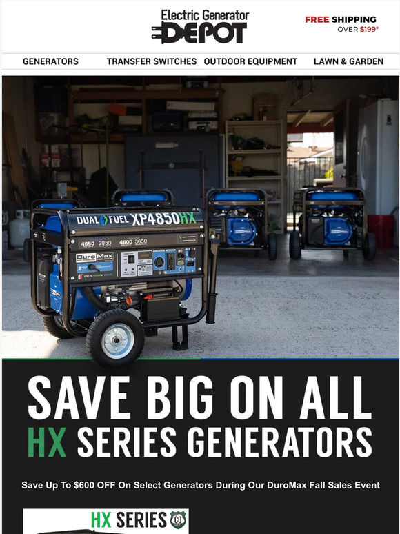 electric generator depot Save BIG On All HX Series Generators! Milled