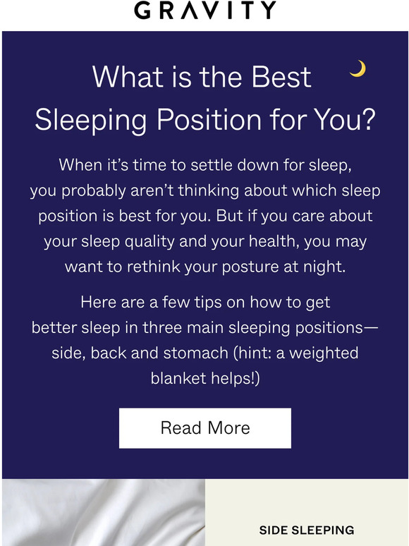 Gravity Blankets The ultimate guide to sleep positions 🛌 Milled