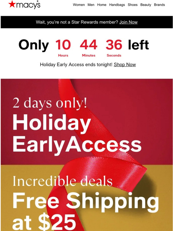 Macy's Final hours for epic holiday Specials + Free Shipping at 25