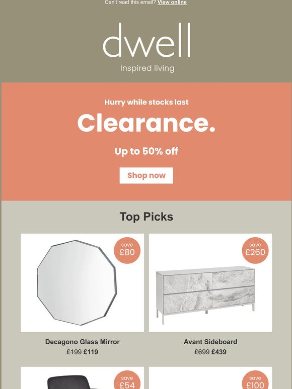 Get up to 50% off in our clearance
