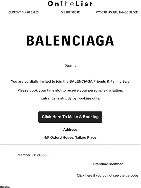 [Exclusive Invitation] BALENCIAGA Friends & Family Sale