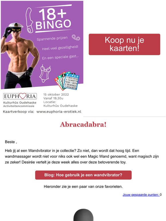 Laatste kans: Kom naar onze 18+ Bingo avond!