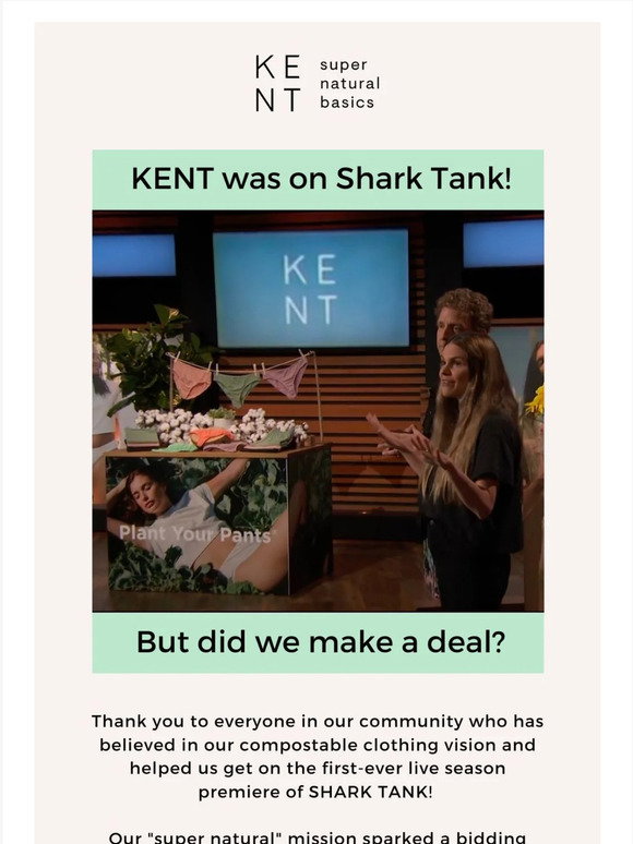 World's First Compostable Clothing Brand KENT Lands Deal on Shark Tank