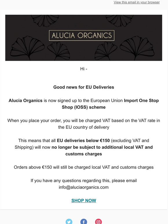 Good news for EU Deliveries