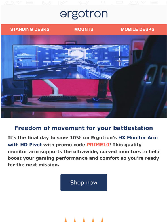 Last Chance: Save 10% on the HX Monitor Arm with HD Pivot