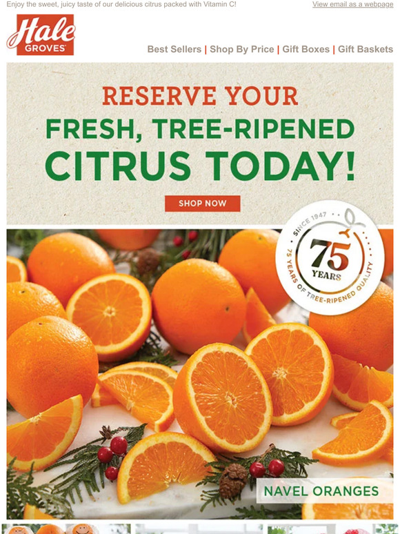 Hale Groves 🍊 Reserve your Fresh, TreeRipened Citrus Today! 🍊 Milled