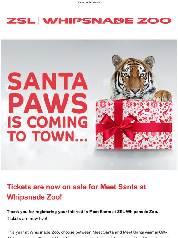 London Zoo: Meet Santa at Whipsnade Zoo: On sale now! 🎅 | Milled